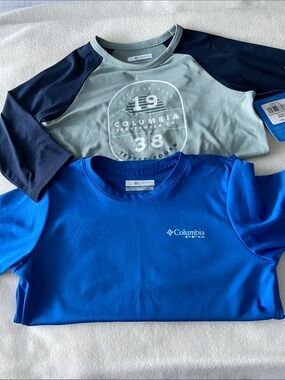 Columbia Boys Blue Tee & Light Green/Navy Raglan Set